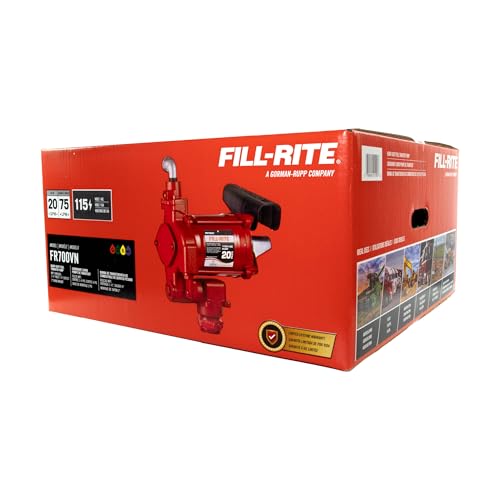 Fill-Rite FR700VN 115V 20 GPM Fuel Transfer Pump (Pump Only Model) | For Gasoline, Diesel, Kerosene, Ethanol Blends, Methanol Blends & Biodiesel up to B20 - size: 1 1/4" Inlet - 3/4" Outlet, style: 115V 3/4" Pump Only