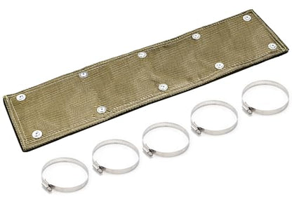 Titanium Pipe Shield, 6" x 24" Exhaust Heat Shield with Gloves - size: 6" x 24"