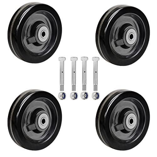 SY America 5"x2" Width 4 Pack Phenolic Wheel w/Rolling Bearing & Steel Bushing 1/2" Axle Diameter Casters Total Capacity 4000 lbs(5 inches Pack of 4) - size: 5" 4-pack [ 4 Wheel ]