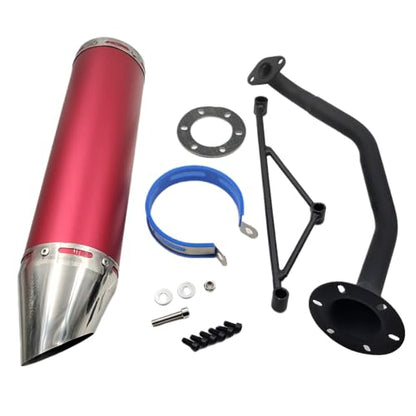 RED Muffler Exhaust Pipe System for GY6150CC Scooters Stroke Engine