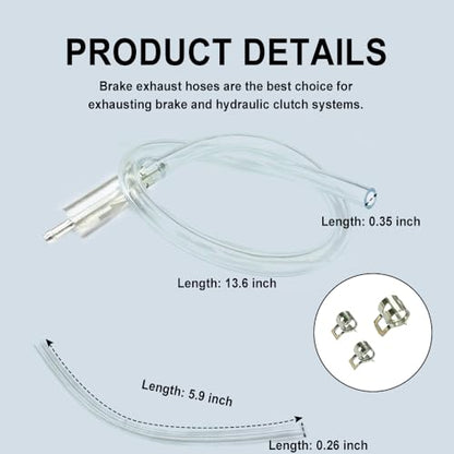 2 PCS Brake Bleeder Hose, One Way Check Valve Tube Bleeding Tool for Motorcycle Clutch, Brake Bleeder Kit Hydraulic System Clutch Brake Exhaust Parts, Motorbike Accessories