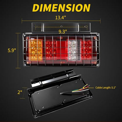 2 Pack 32 LED Truck Tail Lights Kit with Iron Net Protection - color: Tail Lights-I