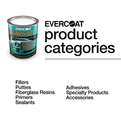 Evercoat Glass-Lite Lightweight Short Strand Reinforced Filler - Waterproof Body Filler - 128 Fl Oz
