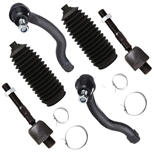 SCITOO 6-Pc Set Suspension Kit For Honda For Accord Front Inner Tie Rod End Front Outer Tie Rod End Front Right Outer Tie Rod End Front Steering Rack Boot - color: Tie Rod+Boot, size: For Honda Accord