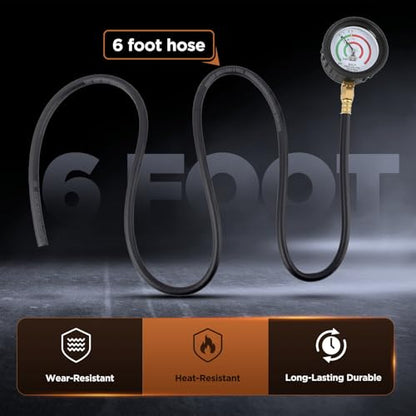 CMTOOL Exhaust Back Pressure Tester Kit with Carrying Case, Automotive Exhaust Back Pressure Gauge Set with 6-Foot Hose, Professional Car Diagnostic Test Tool with Adapter & 2 Hose Clamps