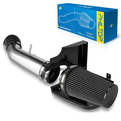 PHILTOP 4" Cold Air Intake Kit Fit for 2000-2006 Chevrolet Suburban 1500 - color: Black, size: 2002-2007 Chevrolet Silverado 1500 4.8L/5.3L