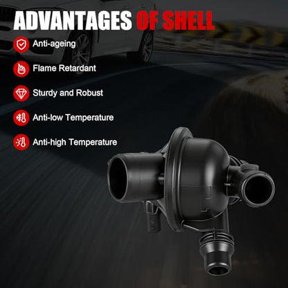 GAGN Engine Coolant Thermostat Housing Assembly Compatible with BMW F10 Series 528i 2011-2011,F01 Series 740i 2011-2012,740Li 2011-2012 3.0L,Replace for# 11538671517 11537580627 902-5172 - size: 902-5172