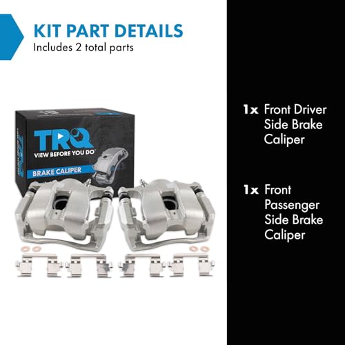 TRQ Front Brake Caliper Set Zinc Coated Hardware Brackets - style: CLA32410