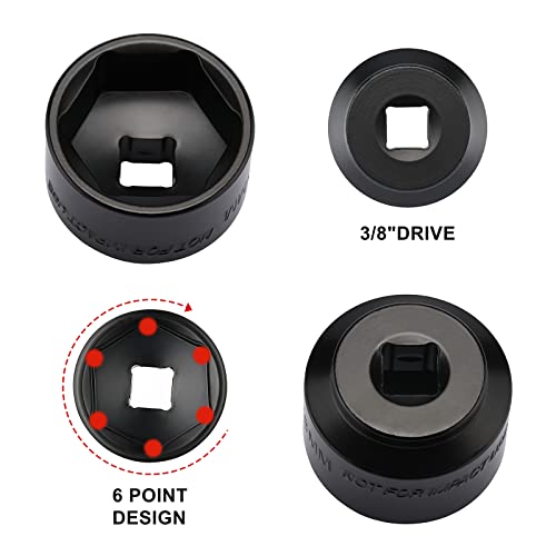 Mayouko 7 Pieces 3/8" Drive Low Profile Oil Filter Wrench Socket Set, Oil Filter Cap Remove and Install Tool Kit, 24mm, 25mm, 27mm, 28mm, 29mm, 32mm, 36mm, CR-V - size: 7PCS- 24,25,27,28,29,32,36mm