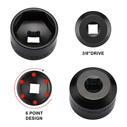 Mayouko 7 Pieces 3/8" Drive Low Profile Oil Filter Wrench Socket Set, Oil Filter Cap Remove and Install Tool Kit, 24mm, 25mm, 27mm, 28mm, 29mm, 32mm, 36mm, CR-V - size: 7PCS- 24,25,27,28,29,32,36mm