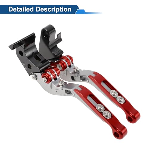 Short/Long Brake Clutch Lever for Suzuki GSXR600 2006-25 Titanium - color: Titanium Handle Red End