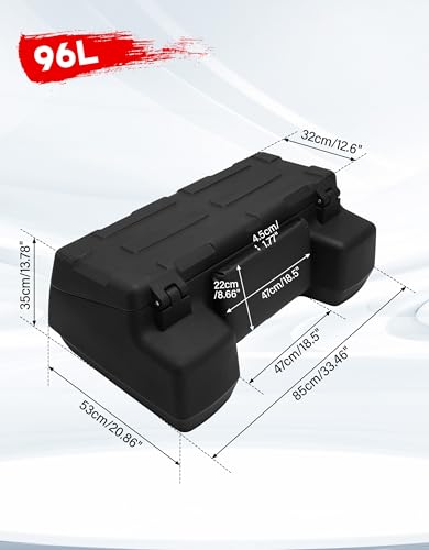 TCT-MOTORPARTS 96L ATV Rear Passenger Rack Cargo Storage Box & Lounger Seat - color: 96L#2