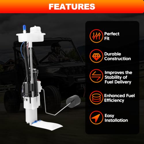 2204852 Fuel Pump Assembly with Tank Seal Compatible with Polaris Ranger 1000 XP/Crew/EPS/NSTR, Ranger 900 XP/EPS/Crew, Ranger 570/570 Crew, 2013-2019, Replace# 2521307 2521196 47-1010 2521363-E