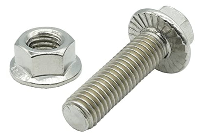 Stainless Steel Flange Screws, Flange Bolts, Exhaust Manifold Hardware Kit (Bolts&Nuts) M10X1.5-35mm (4-Pack)