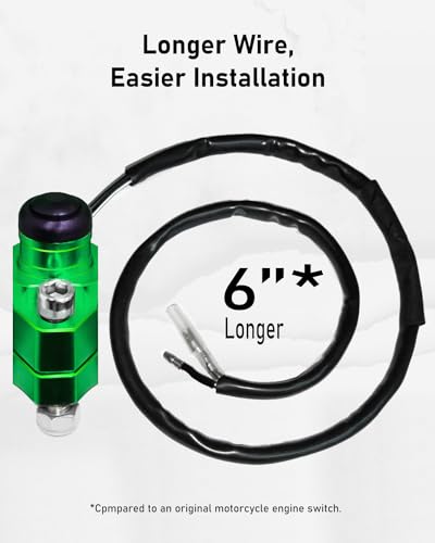 Belinous Motorcycle Engine Kill Switch, Universal Stop Start Switch, Green - color: Green