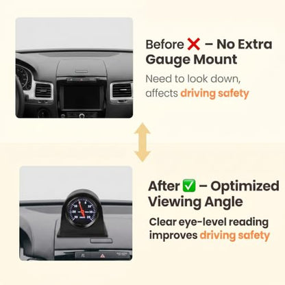 Car 2" 52mm Gauge Pod, ABS Plastic Console Dashboard Pod Holder, Waterproof Auto Console Dash Meter Cup, Car Black Single Hole Pillar Gauge Pods, Universal for Most Cars/Trucks/Boats