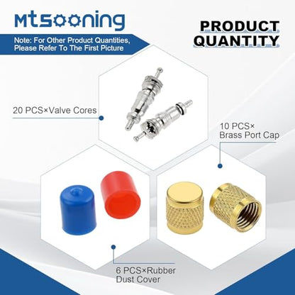 R12 R22 R410A Valve Core Remover Installer Kit,3PCS 45°Ball Valve Adapter