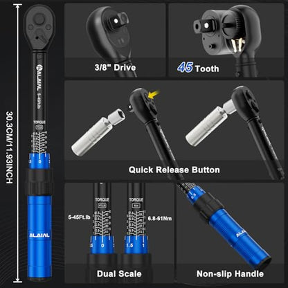 3/8" Drive Magnetic Spark Plug Socket Set, 5-45FT.LB/6.8-61Nm - size: 14PCS