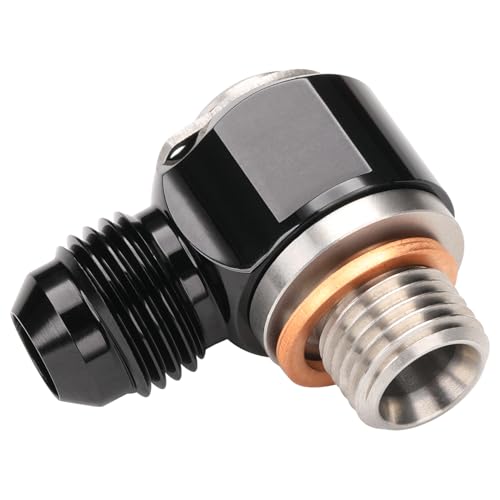 6AN Male Flare Banjo to M12x1.25 Stainless Steel Banjo Bolt Assembly Fitting Adapter Black - size: 6AN to M12x1.25