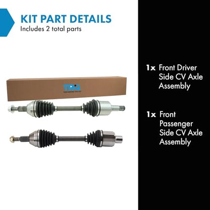 TRQ Front 2 Piece CV Axle Shaft Assembly Set - style: CSA72980