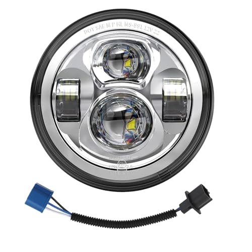 7 Inch Motorcycle LED Headlight for Harley Davidson Heritage Softail Street Glide Road King Special Switchback Electra Glide Ultra Classic Chrome Fat Boy Yamaha Indian Victory Suzuki Triumph - size: 54W-silver