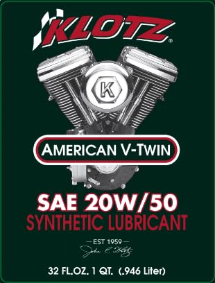 Klotz 5 Quart 20W/50 Synthetic Motor Oil Change Kit for 1986-2022 Evolution Sportster – Basic Kit - size: 5 Quart Basic - Evolution Sportster