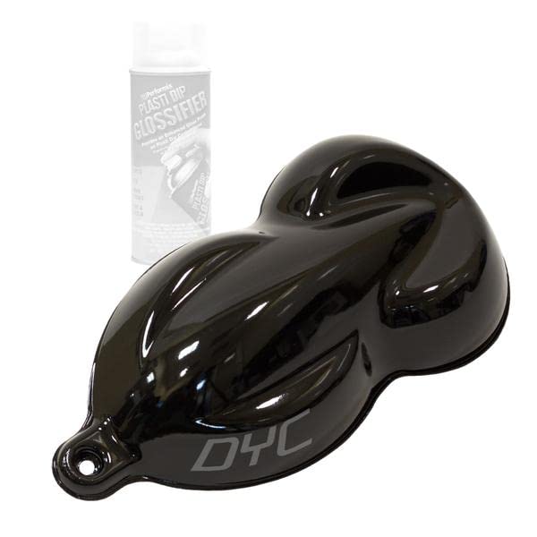 DipYourCar Plasti Dip Gloss Black Wheel Paint Kit - DIY Set with Cans of Sprayable Automotive Peelable Protection PreDip Cleaner Spray DipRelease for Tires and Microfiber Towel for Car Rims.