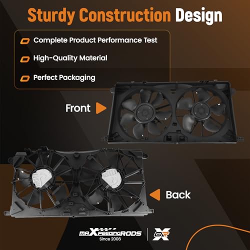 maXpeedingrods Dual Fan Radiator Cooling Fan Assembly w/Brushless Motor for Ford F-150 2021-2023, ML3Z8C607C