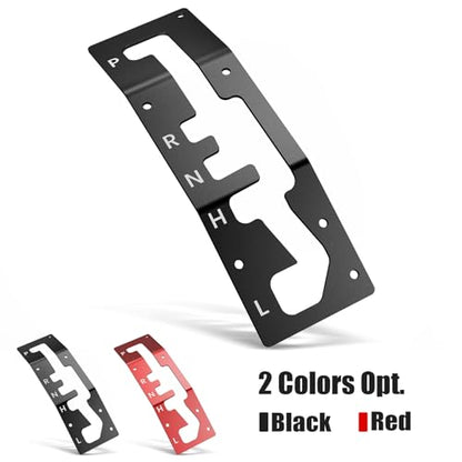 NICECNC Shift Shifter Gate Plate Panel with Gear Letter Black - color: Black