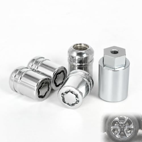 Anti-Theft Wheel Lock Lug Nuts, M12x1.5, 4-Piece Set + 1 Hex Key, Compatible with Honda Accord, CR-V, Civic, HR-V，Replace 08W42-SNA-101