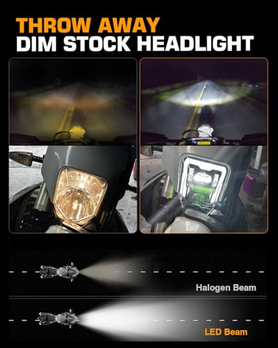 LED Dirt Bike Headlight Enduro Motocross Lights for 2017-2024 Husqvarna - color: black B
