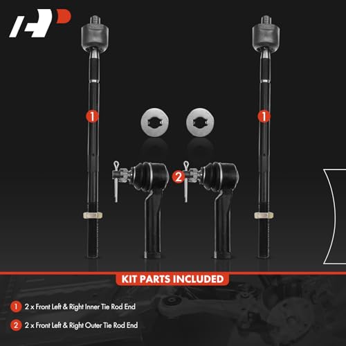 A-Premium Front Inner & Outer Tie Rod End Kit
