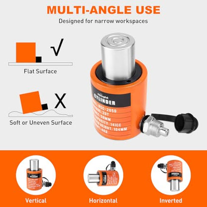 Nilight 20 Ton Hydraulic Cylinder Jack Porta Power Ram Kit with Hand Pump - size: 20T Jack + Hand pump