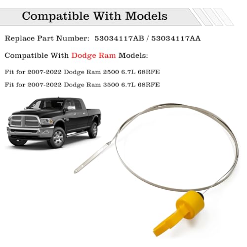 53034117AB Transmission Fluid Dipstick, Compatible with Dodge Ram 2500 3500 6.7L 68RFE 2007-2022, Transmission Fluid Level Indicator, Replace 53034117AA - size: 53034117AB