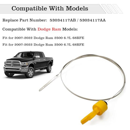 53034117AB Transmission Fluid Dipstick, Compatible with Dodge Ram 2500 3500 6.7L 68RFE 2007-2022, Transmission Fluid Level Indicator, Replace 53034117AA - size: 53034117AB