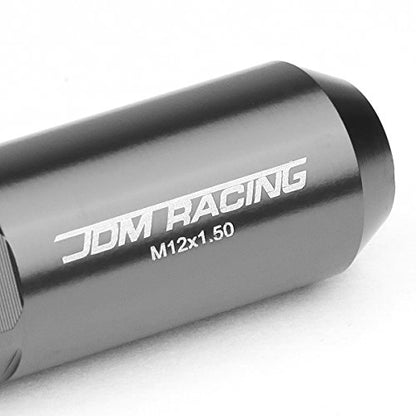 Auto Dynasty M12 x 1.5 Open/Closed End Design 20-Piece Aluminum Alloy Wheel Lug Nuts +1 X Deep Drive Extension (Gun Metal) - color: Gun Metal
