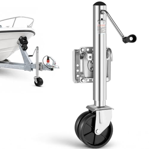 VEVOR Trailer Jack with Wheel, 2000 lbs Load Capacity, Heavy Duty Swivel Boat Trailer Jack with PP Single Wheel & Ergonomic Handle, 12-inch Lift, Fit for RVs, Boats, Horse Trailers, Utility Trailers - size: 2000lbs Upgraded (12-inch Lift)