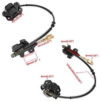 FVRITO Rear Brake Master Cylinder Caliper Assembly for 50cc 70cc 90cc 110cc 125cc Taotao Boulder B1 Coolster 3050HD 3050C 3125R Peace Chinese ATV Quad Mini 4 Wheeler Motorsports Scooter Black - color: Black
