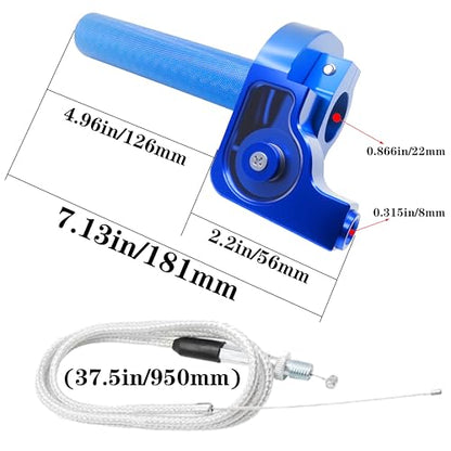 Motorcycle Throttle Assembly,7/8" Quick Twist Throttle Grips with Throttle Cable Aluminum Alloy Universal for CRF KLX SSR TTR 110 125 150 250cc Dirt Pit Bike ATV Mini Bike - color: Blue