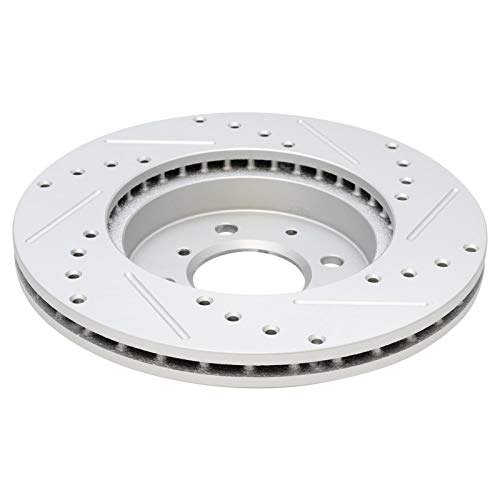 TRQ Performance Front and Rear Brake Rotor Set G Coated Drilled and Slotted - style: BRA13966
