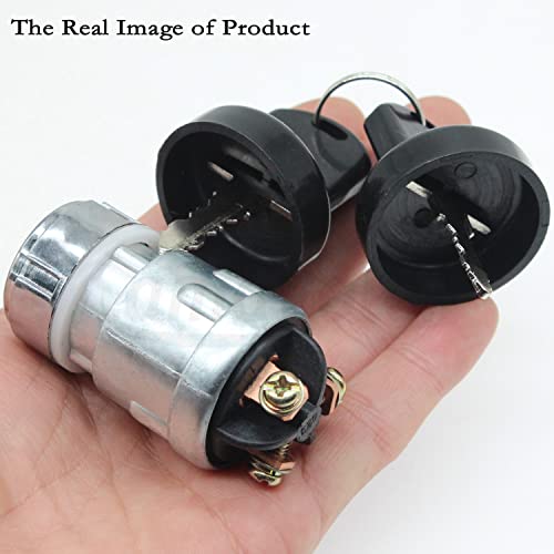 Universal 3 Wire Engine Starter Switch with 2 Keys Replacement Parts Fit for Honda Motorcycle, Scooter, Truck, Tractor, Forklift, Agricultural Modified Car etc.