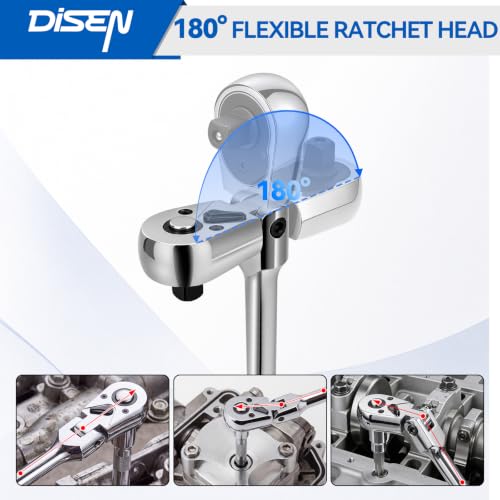 DISEN 3-Piece Flex-Head Ratchet Wrench Set - color: 72t Flex-head Stubby Ratchet Set