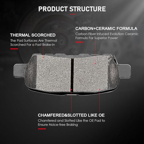 cciyu D905 Rear Ceramic Brake Pads Kits 4pcs - size: Rear[D905]