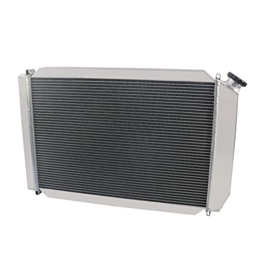 62MM 4 Row Core All Aluminum Radiator compatible with 1979-1993 Ford Mustang Mercury Cougar L4 V8 M/T - size: 4 Row Radiator+CNC 1.3Bar Cap(MT)