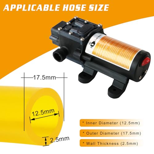 12V Fuel Transfer Pump Set,75W Gasoline Transfer Pump Moves 110 Gallons Of Gas Per Hour, with High Elastic Fuel Pipe & 2 Power Cables, Great for Vehicles, Boats, Equipment (110GPH-SET) - color: 110GPH-SET