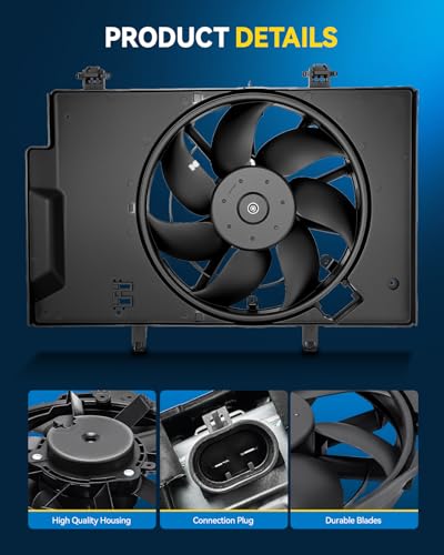 PHILTOP 622500 Radiator Cooling Fan Assembly, Fit for 2011-2019 Fiesta 1.6L - size: 2011-2019 Fiesta 1.6L