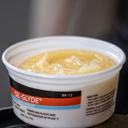 AGS Automotive Solutions SIL-Glyde 12 oz Tub Silicone Based Brake Assembly Lubricant for Eliminating Disc Brake Squeal - Moisture Proof, Heat Resistant, Rust and Corrosion Protector - size: 12oz