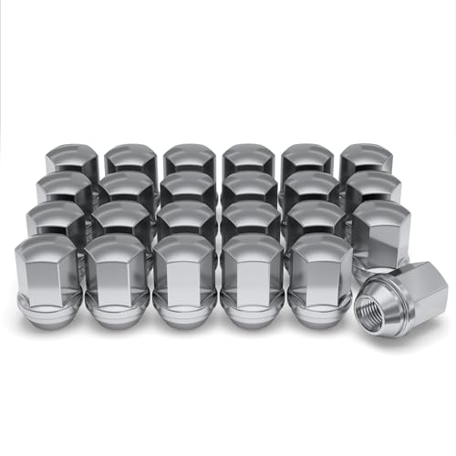 White Knight 9/16"-18 Lug Nuts for Dodge and Ram, Factory Style Solid Piece Chrome Duplex Bulge - 1710D-24AM (24 Pack) - color: CHROME, style: 24 Pack