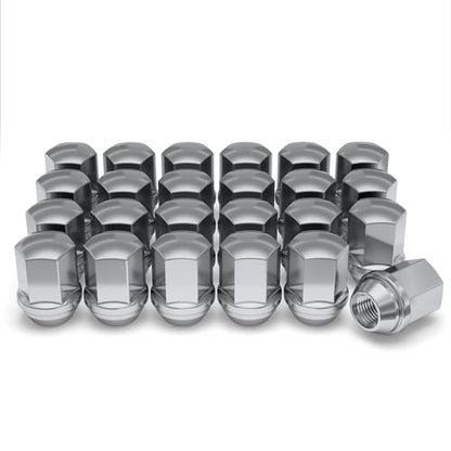 White Knight 9/16"-18 Lug Nuts for Dodge and Ram, Factory Style Solid Piece Chrome Duplex Bulge - 1710D-24AM (24 Pack) - color: CHROME, style: 24 Pack