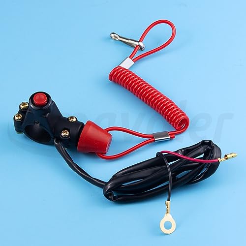 Kill Stop Switch 2 Wires On Off Aftermarket Replacement Parts Compatible for 50cc 70cc 90cc 110cc 125cc 150cc 200cc 250cc ATV Dirt Bike Go Kart Pit Bike.